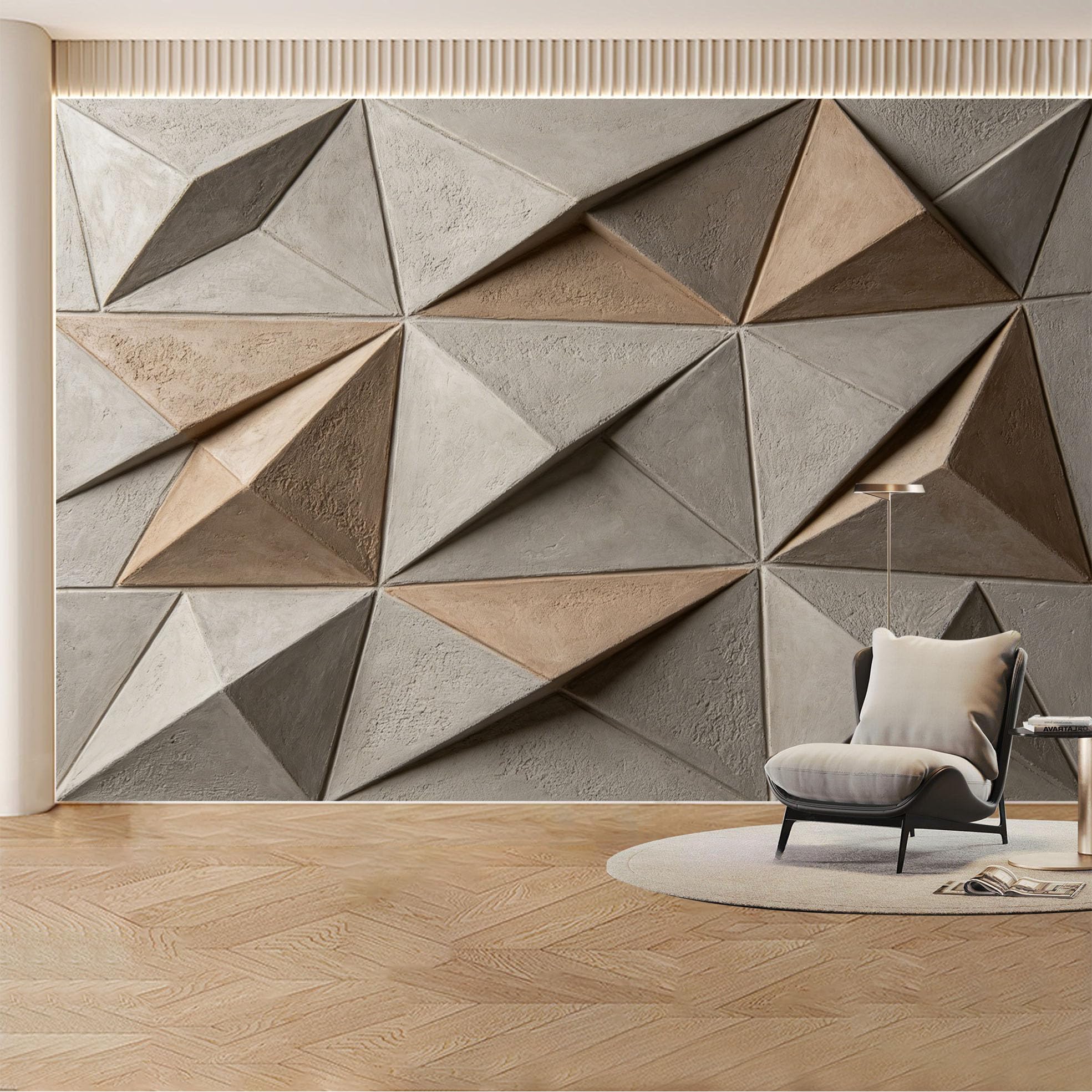 Custom Wall Mural Wallpaper Geometric Abstract 3D Effect Modern Wall Decor Large Wall Art Minimalist Nordic Luxury Removable SelfAdhesive Large Photo for Living Room， Bedroom， Office