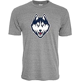 Blue 84 Men\'s Connecticut Huskies Tri-Blend T-Shirt Vintage Icon Heather Grey, Grey, Medium