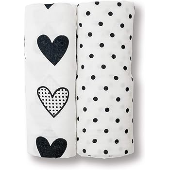 black and white muslin swaddle