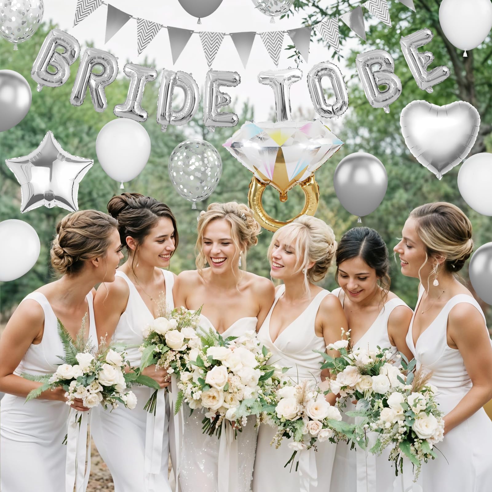 Dagelar Silver Bachelorette Party Decorations, Bride To Be Bridal Shower Balloons - Image 4