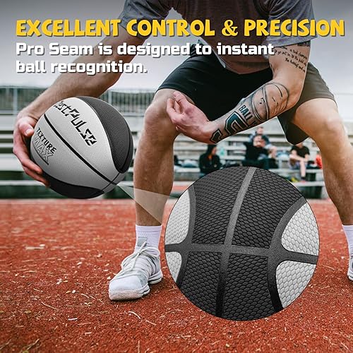 Miniatura 4 de Ultra Grip - Baloncesto tamaño 7, piel compuesta que absorbe la humedad, pelota de baloncesto de 29.5 pulgadas para jugar en interiores y exteriores