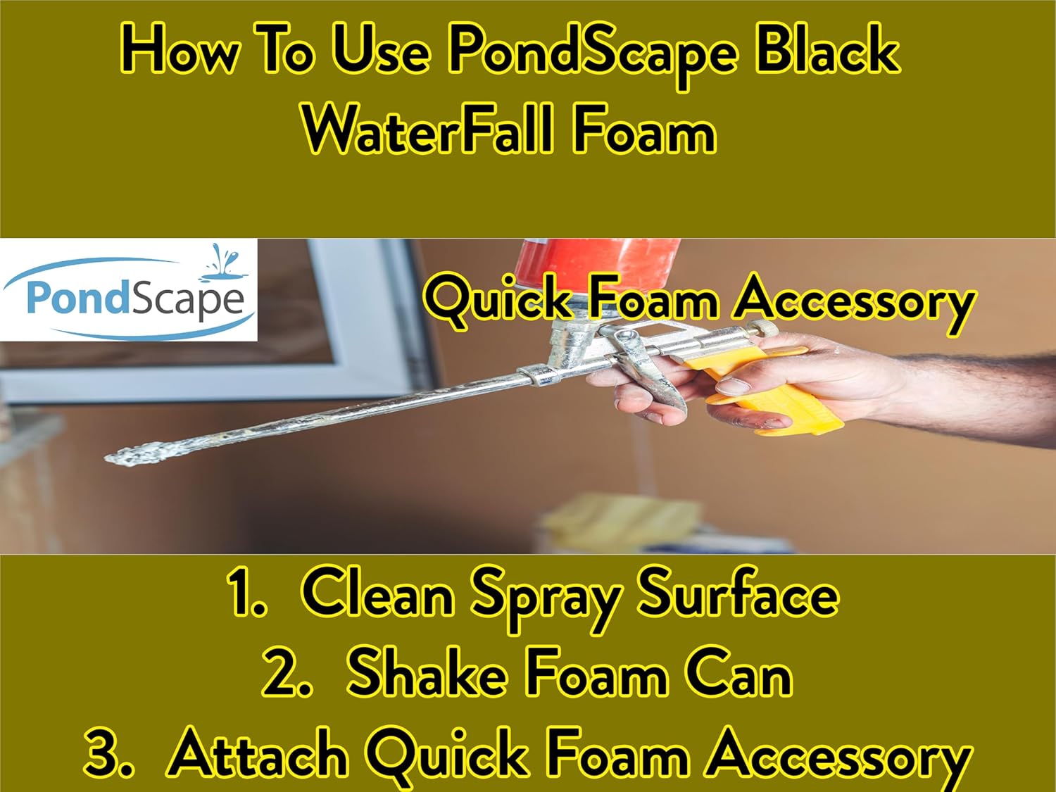 PondScape Pro Gun Spray Expanding Foam - Black 28.6oz- for Use with Ponds, Waterfalls, RVs, Insulation - UV Resistant and Waterproof - by Pur Black Todol (12 Pack)