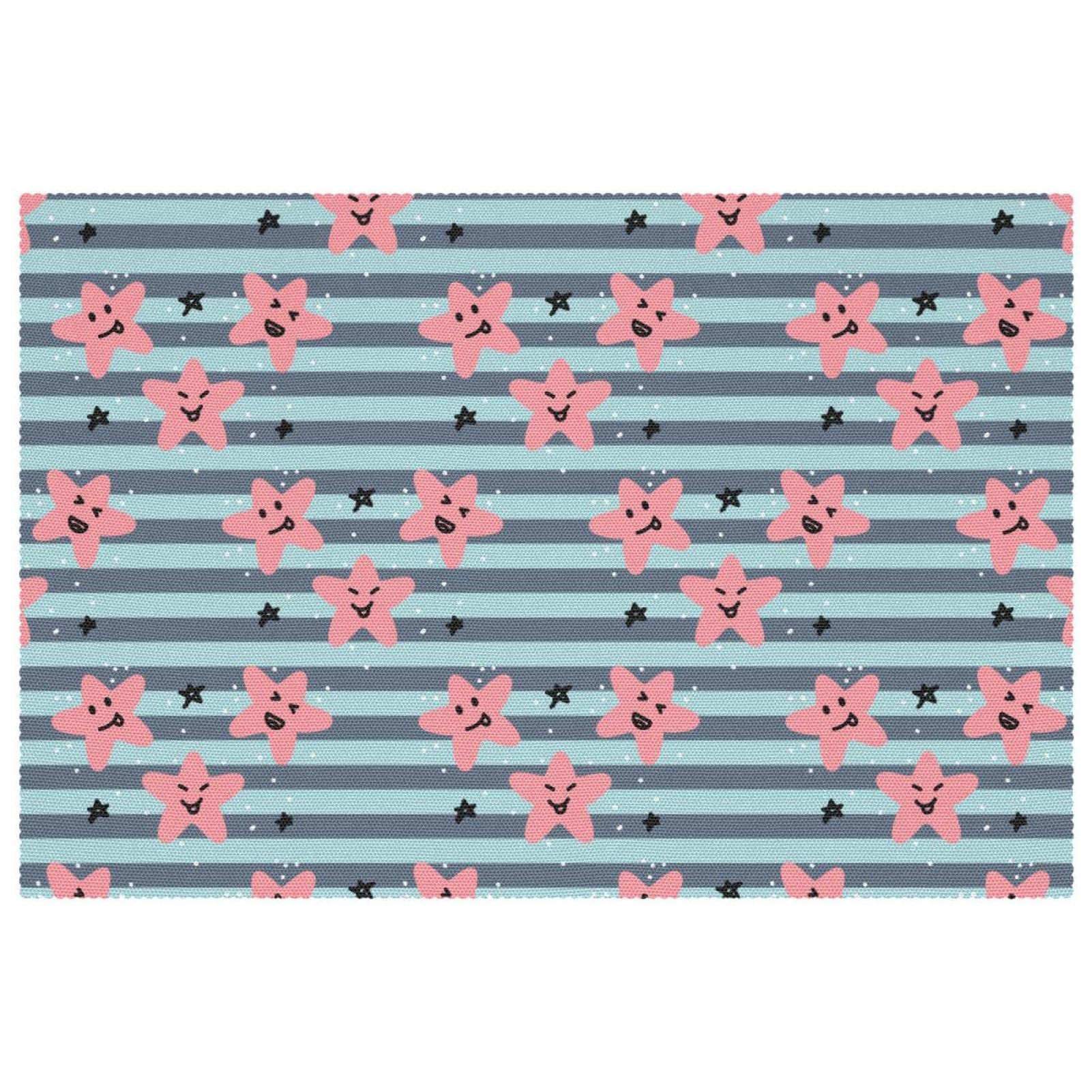 Set de table à rayures bleues lavable pour protéger la table des enfants