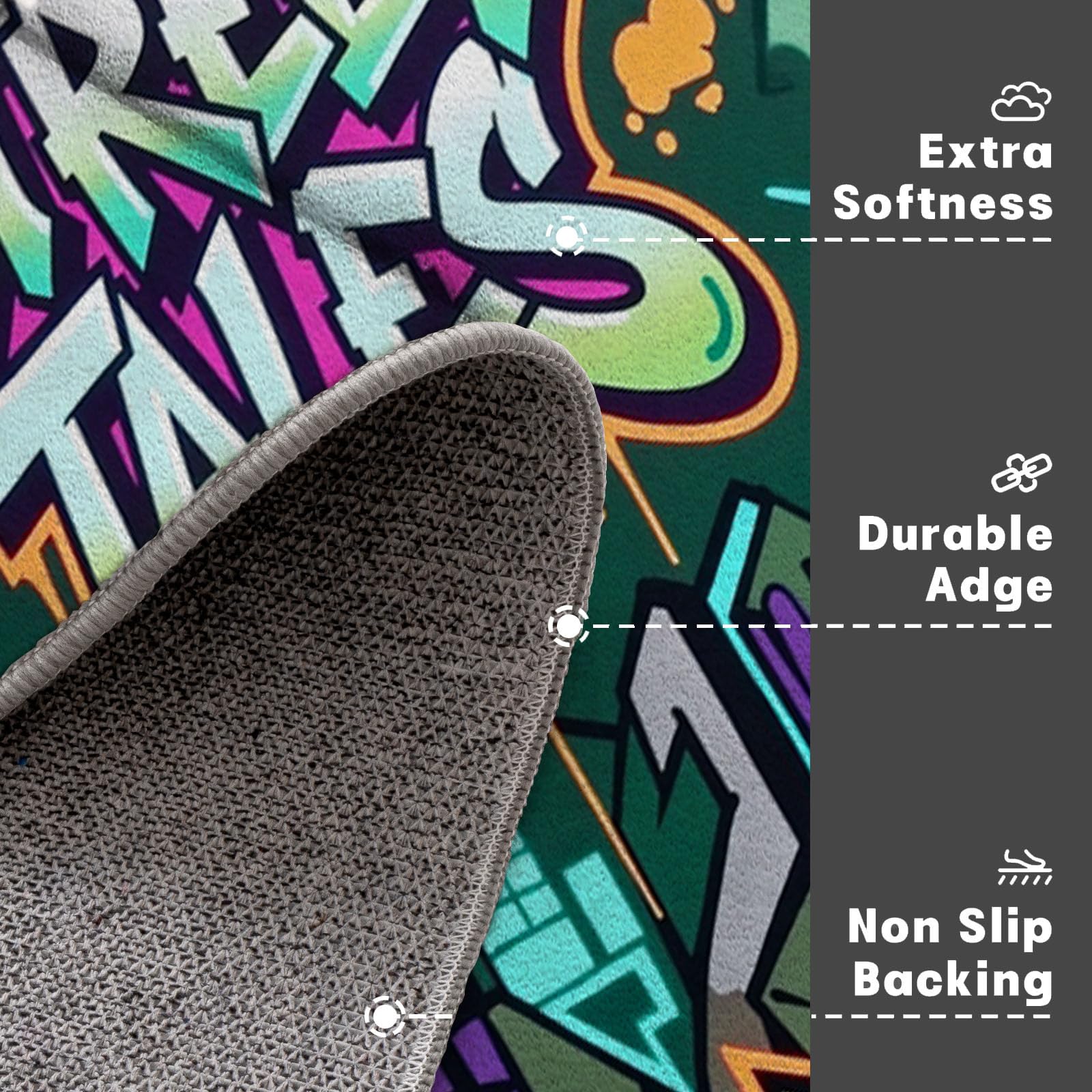 Felpudo Ultrafino Para Interiores, 80X120Cm, Animales Grafiti Callejero Alfombra Antideslizante Lavable Para Entrada, Gafas Sol Moda Gato Siamés Felpudo De Perfil Bajo, Atrapa Suciedad, Cian Oscuro