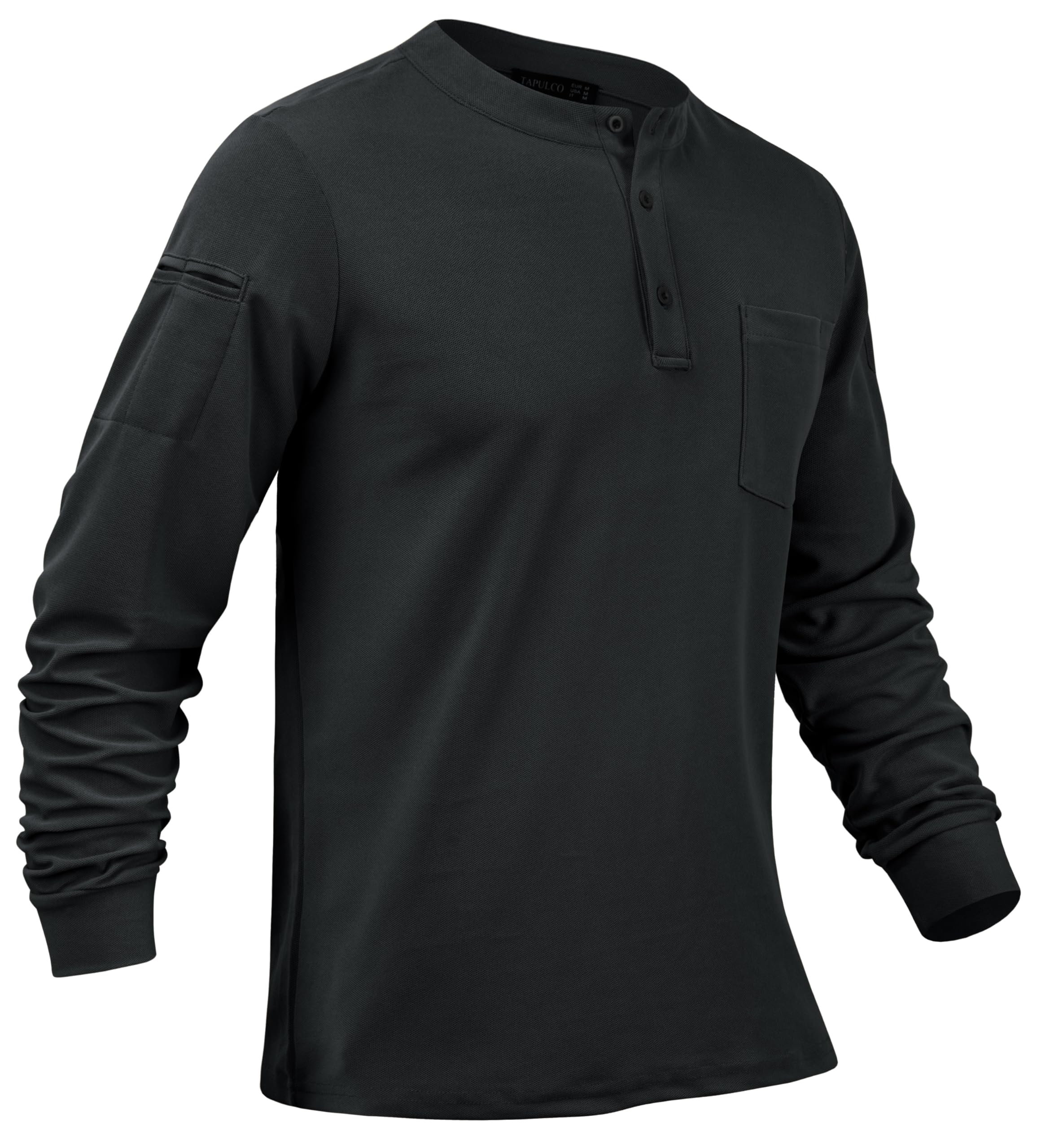 TAPULCO Mens Tactical Long Sleeve T-Shirts Pique Military Pullover Outdoor Hiking Casual Sports Casual Shirts