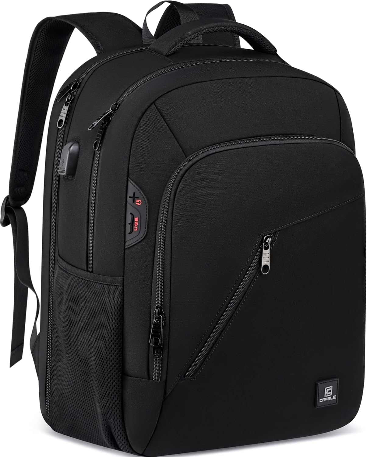 CAFELE Laptop Backpack 17.3 Inch Computer Backpack Daypack Water-Repellent Laptop Bag with USB Charging Port for Business/School/Travel/Women/Men (Black, 17.3 Inches)