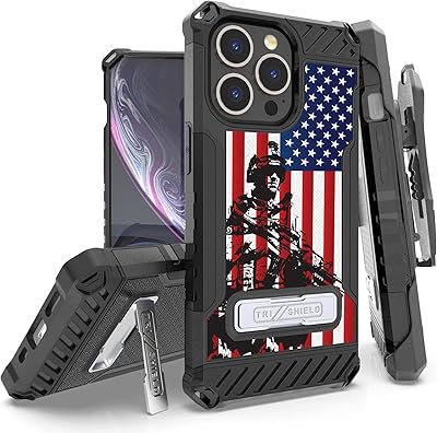 Beyond Cell Tri-Shield Kickstand Phone Case with Belt Clip Holster Compatible with Apple iPhone 13 Pro Max 6.7