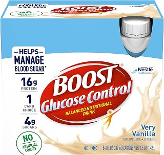 Boost Glucose Control Balanced Nutritional Drink, Vanilla Delight, 8 oz, 6 CT (Pack of 1)