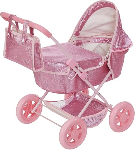 Miniatura 16 de Olivia's Little World - Cochecito de estilo buggy para muñeca con toldo retráctil, almacenamiento debajo, moisés desmontable, bolsa de viaje