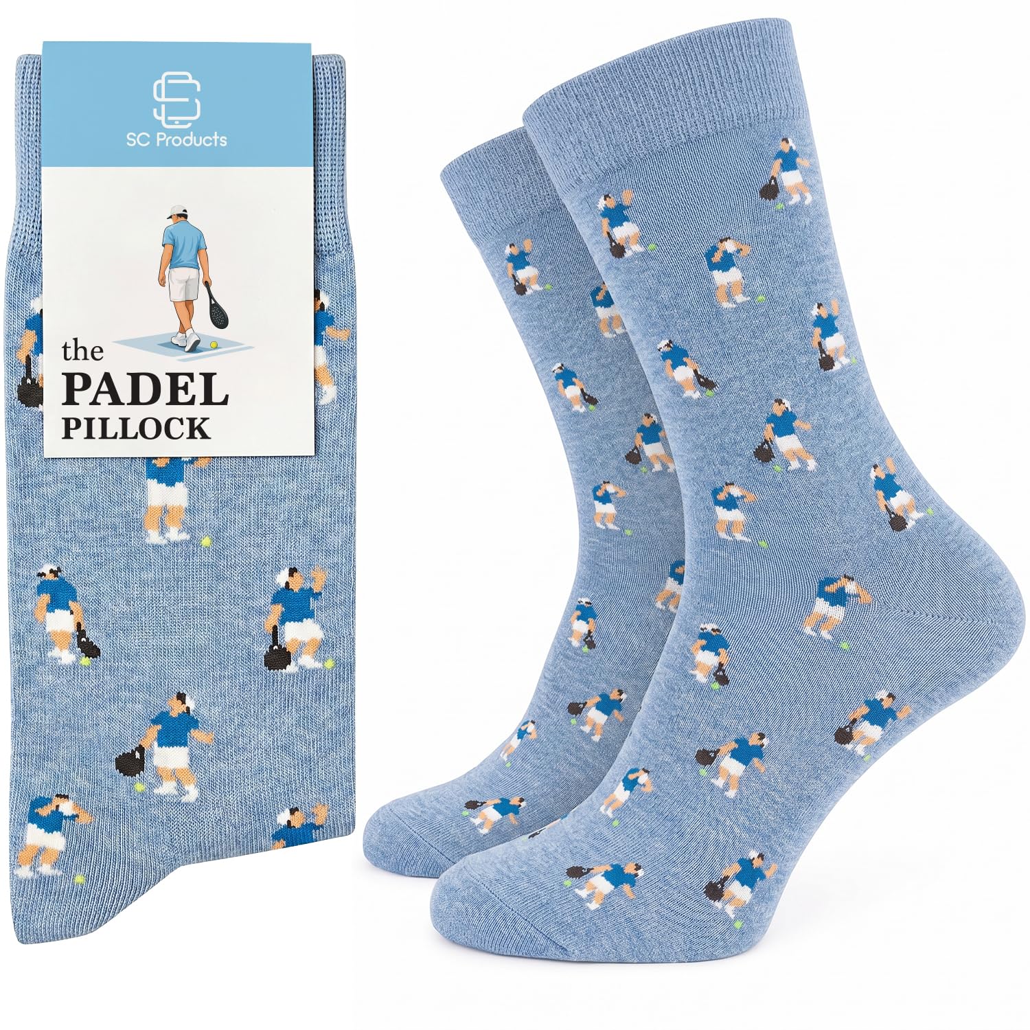 Sc Products Men's The Padel Pillock Socks | Size 6-12 Cotton Rich Novelty Socks Funny Padel Gifts For | Paddle Tennis Accessories Sports Gifts For Stocking Fillers