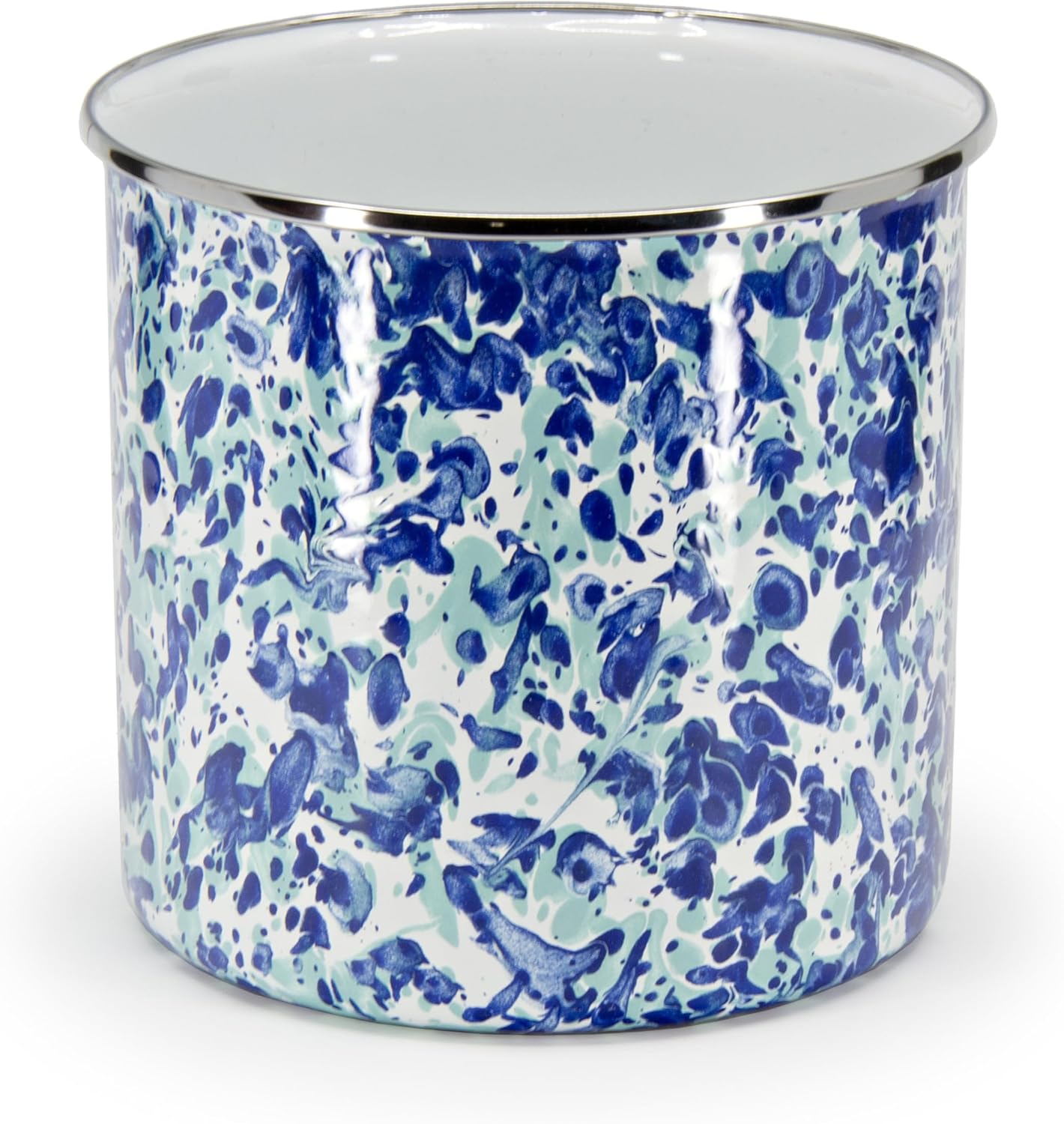 Golden Rabbit Enamelware Utensil Holder, Taupe Swirl