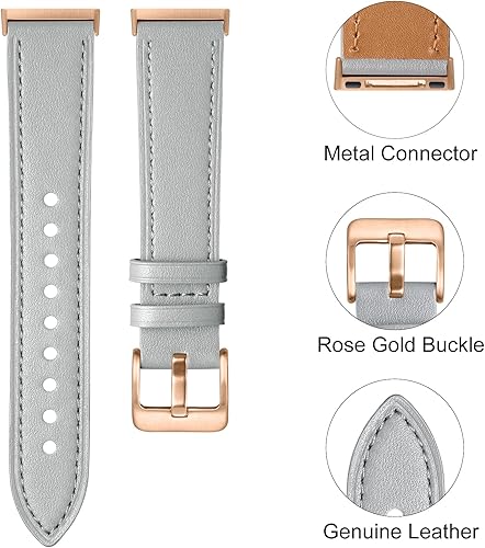 Vista 19 de Maledan Compatible con Fitbit Sense/Fitbit Versa 3 bandas para mujeres y hombres, correa de repuesto de cuero genuino de grano superior suave