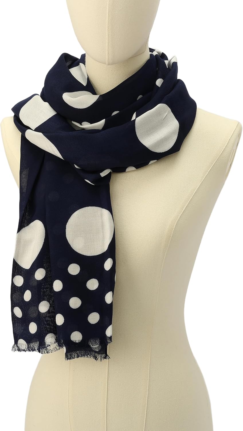 kate spade new york Women's Breezy Dot Viscose Oblong Scarf, Stylish & Lightweight Fashion Accessory