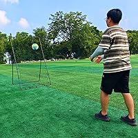 Vista 9 de Volleyball Rebounder Net with Volleyball, Bungee Cords,Carry Bag and Neon Target, 5 Adjustable Angles Bounce Back Net for Volley