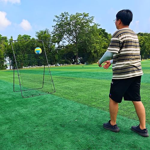 Miniatura 9 de Volleyball Rebounder Net with Volleyball, Bungee Cords,Carry Bag and Neon Target, 5 Adjustable Angles Bounce Back Net for Volley