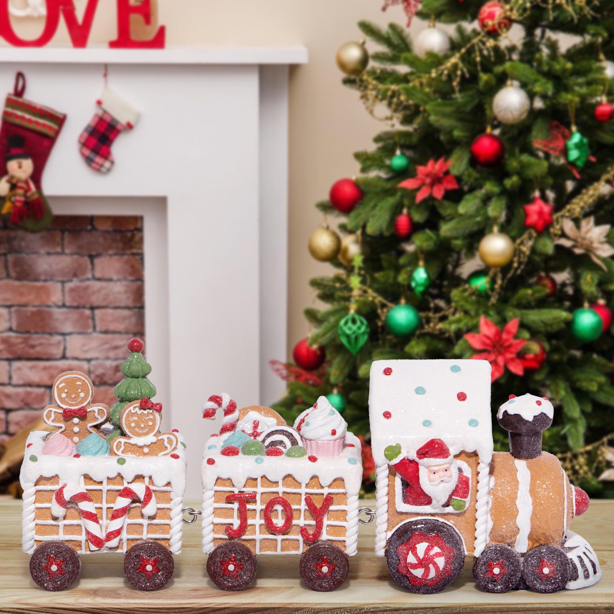 Amazon.com: Hodao Christmas Gingerbread Man Train Figurines - Cute