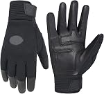Handlandy Gants de travail pour hommes Ecran tactile, Gants en cuir synthétique, Flexible Spendex respirable - Bouchons rembourrés & Palme (Grande, Gris)
