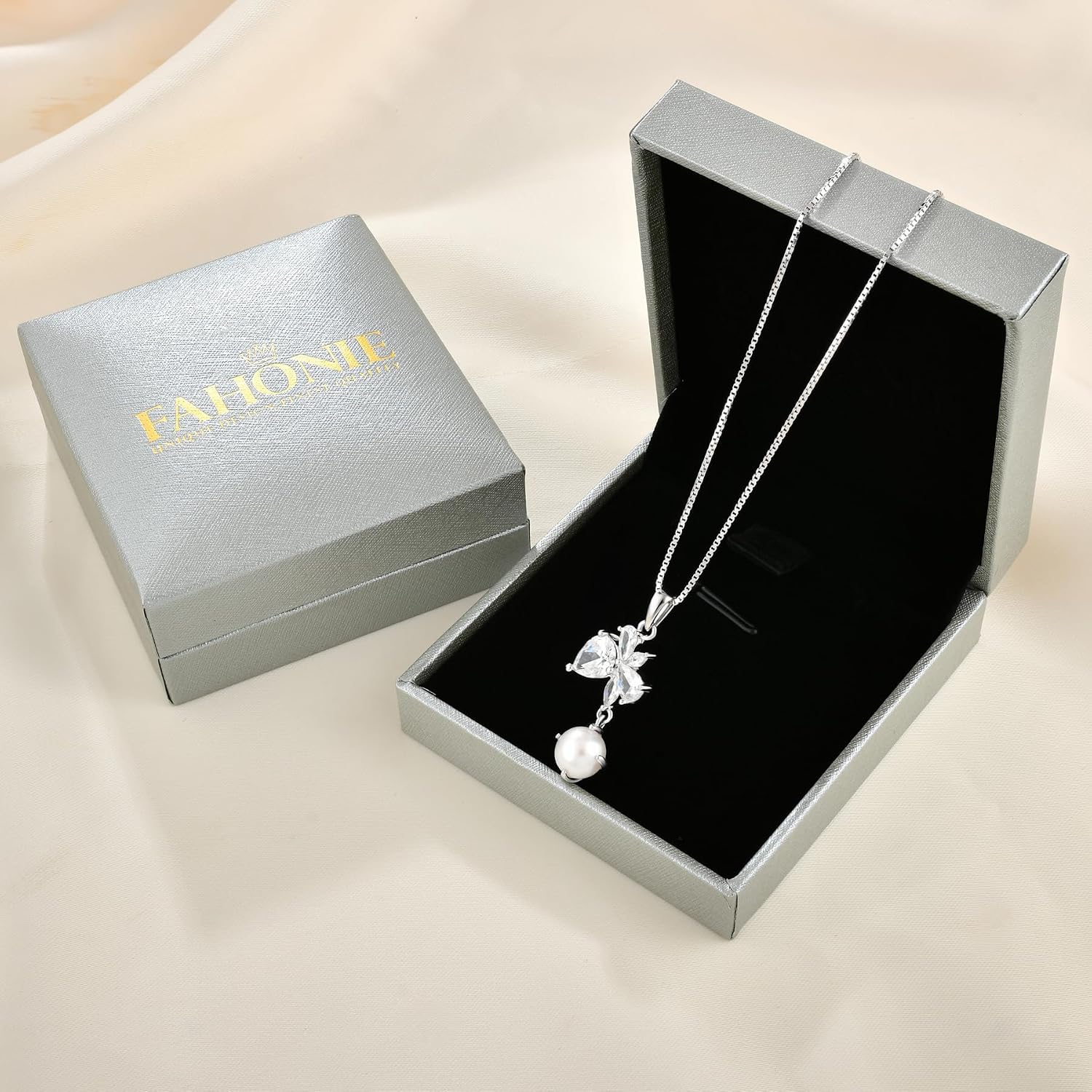 淡水パールペンダントネックレス 女性用 925スターリングシルバー 誕生石 ネックレス 誕生日 【ムーンフェーズウルフペンダントネックレス】 記念日 クリスマス