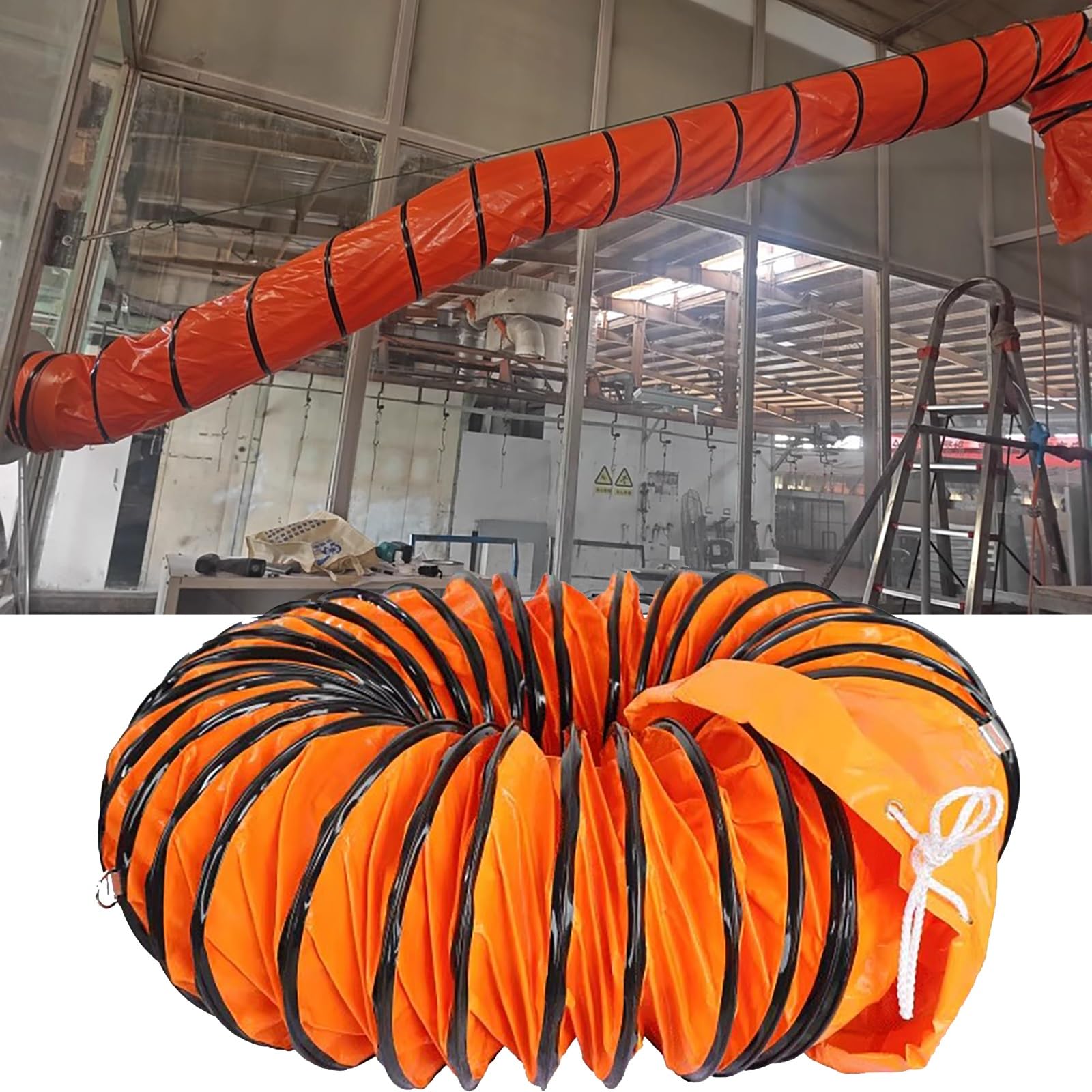 Tubo flessibile in PVC per ventola di scarico del ventilatore, anelli a forma di D per una facile conservazione, tubo di aspirazione dell'aria