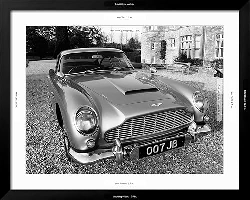 Miniatura 5 de ART.COM Impresiones artísticas enmarcadas para pared, Aston Martin DB5 de James Bond, utilizado en la película Goldfinger, decoración de transporte,