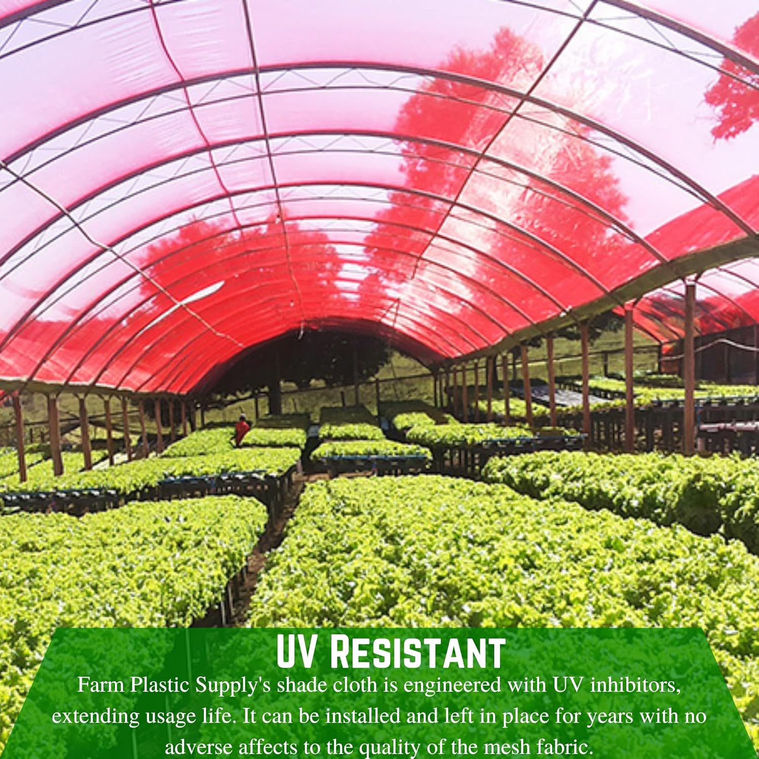 Farm Plastic Supply - Red Shade Cloth - 85% - Mesh Fabric for Fence Privacy Screen, Garden Shade, Mesh Fence Screening, Shade Cloth Rolls, Wind Screen (7' x 10')