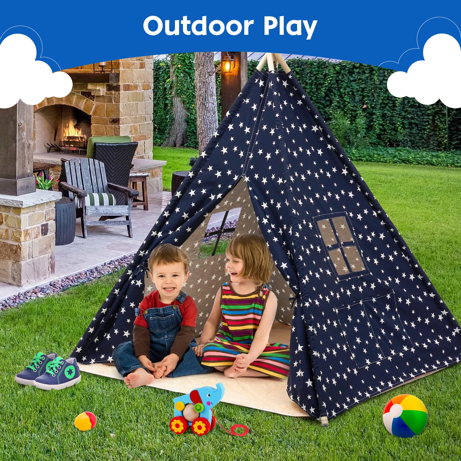 Tenda Teepee Per Bambini 6 Pezzi: Il Fortino Magico Da Interni Ed Esterni!