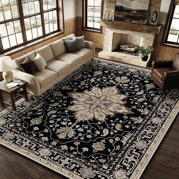 Vintage Floral Washable Area Rug