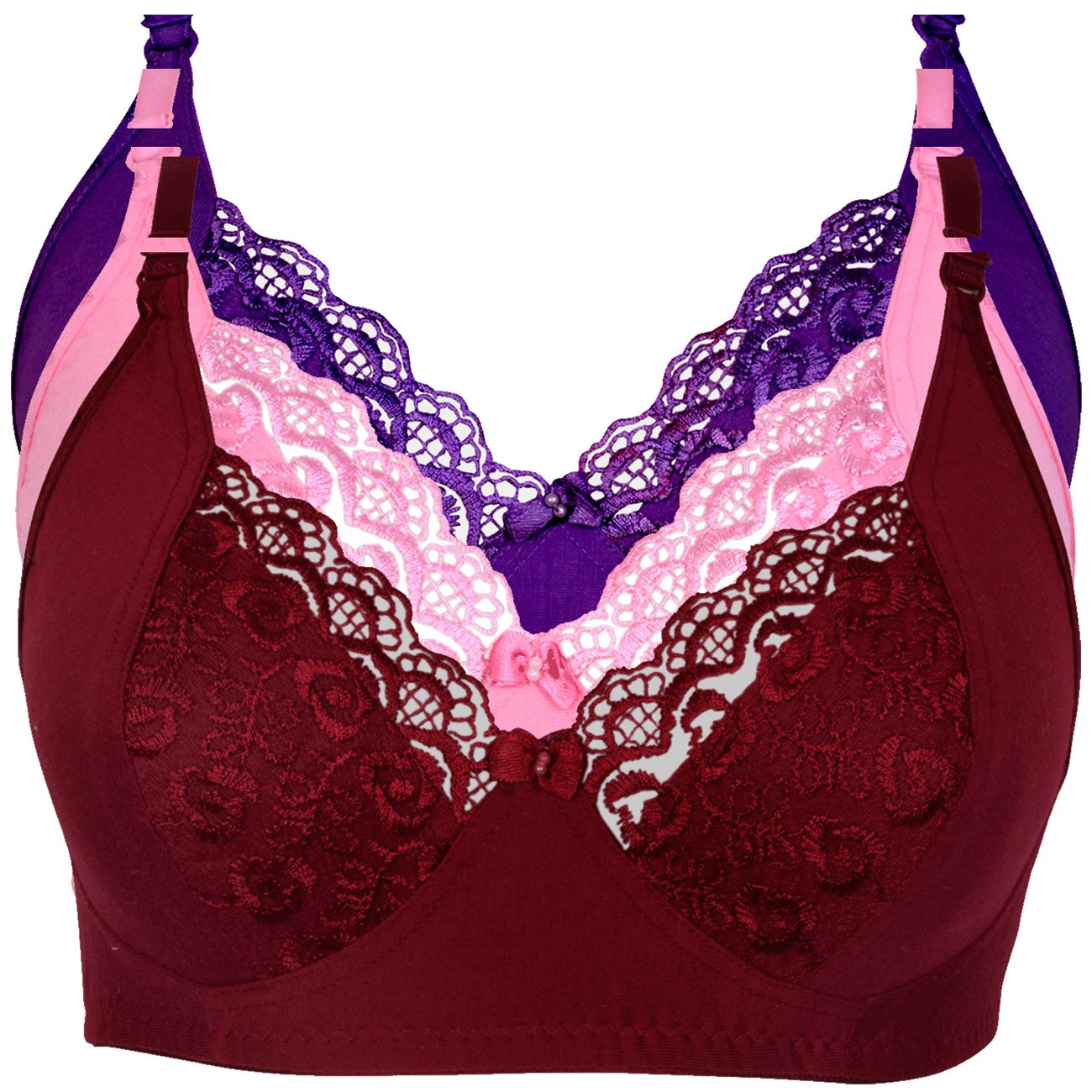 Women's Cotton Non Padded Non-Wired Regular Bra (Pack of 3)-picture-50