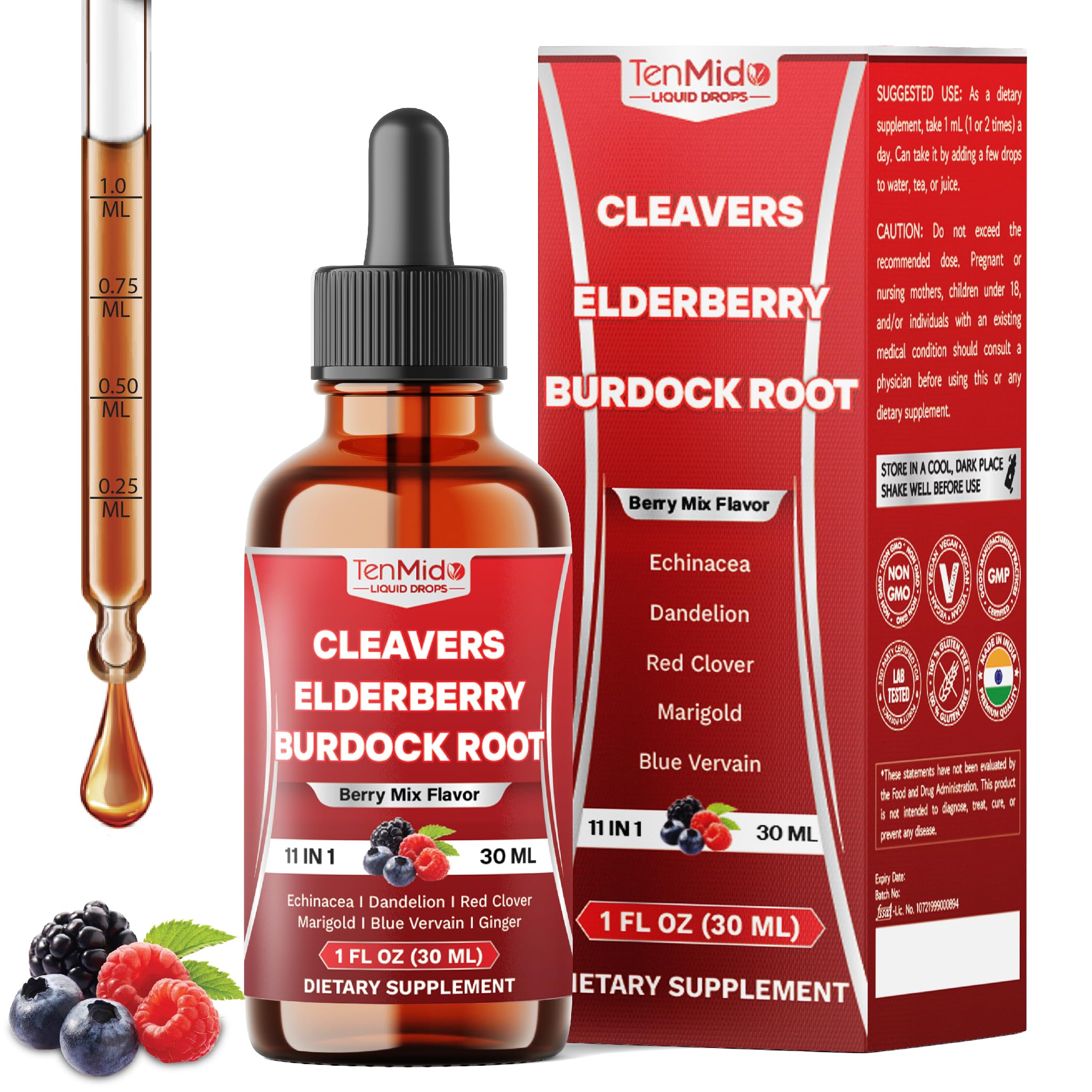 Amazon.com: Tenmido 11in1 Lymphatic Drainage Drops with Cleavers