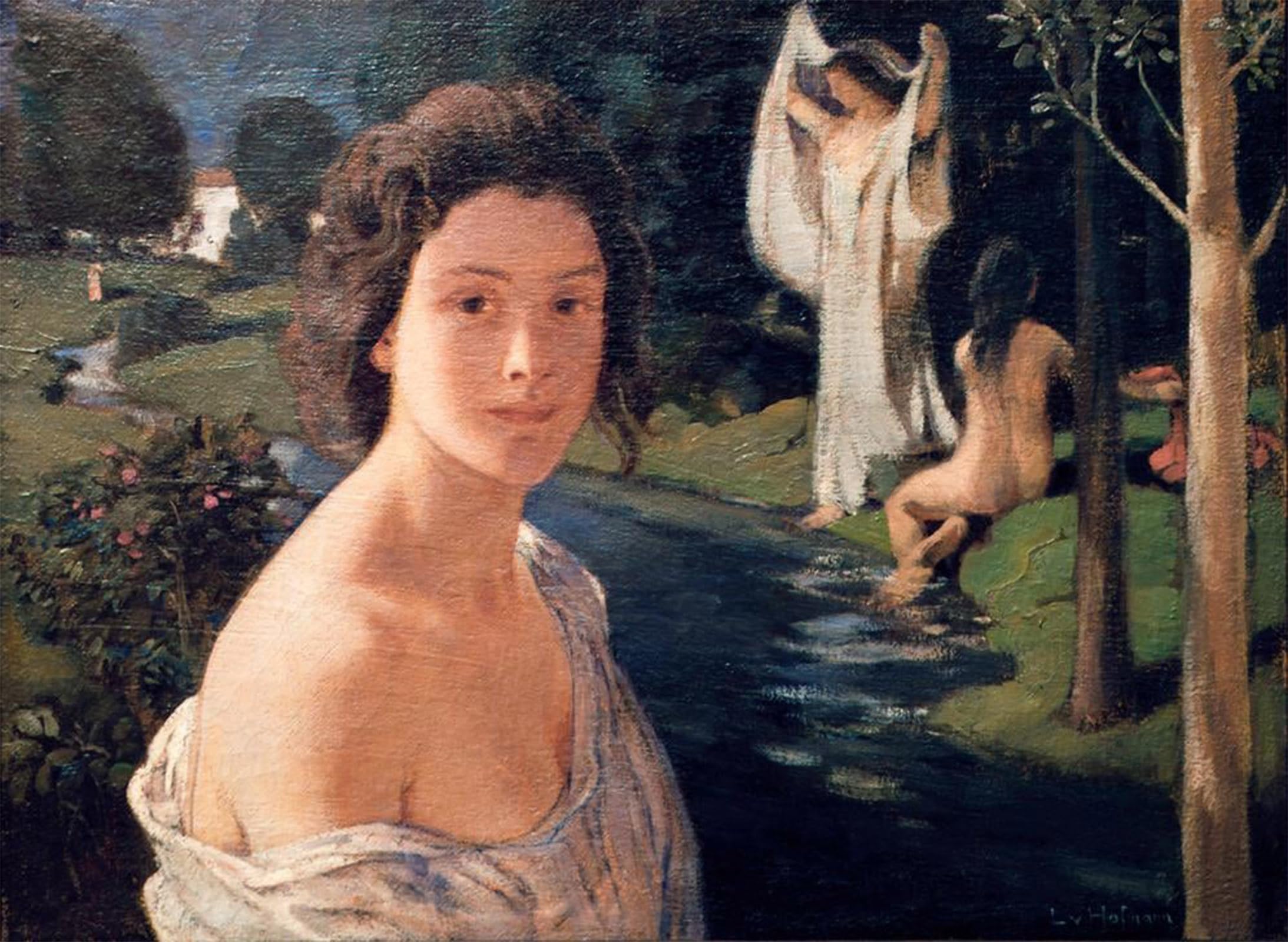 HRJUBWREE Famous Paintings Pictures Artwork Picture Notturno by Ludwig Von Hofmann Photo Wall Print for Home Decor 60x90cm