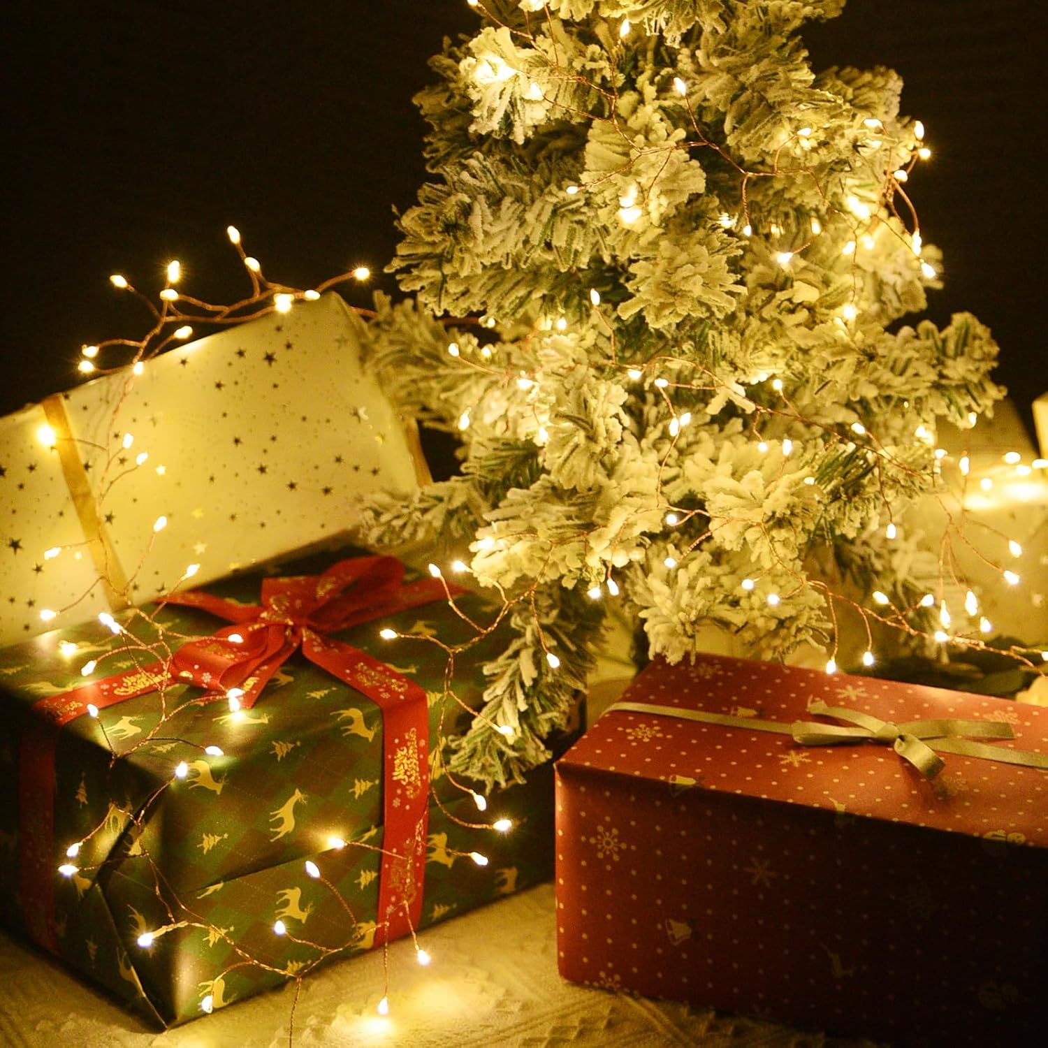 Dailyart 300 LED Fairy Lights with Remote, Warm White, 8 Modes, Plug in, Waterproof, Christmas Decoration, 10ft