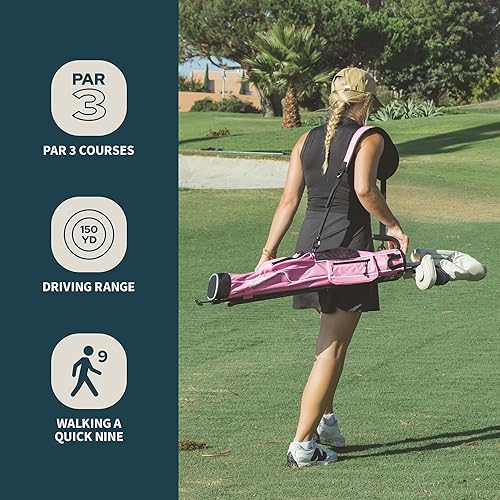 Miniatura 24 de Sunday Golf - Bolsa Sunday Golf ligera con correa y soporte - Fácil de transportar y duradera bolsa de golf Pitch n Putt - Bolsa de golf para el Azul