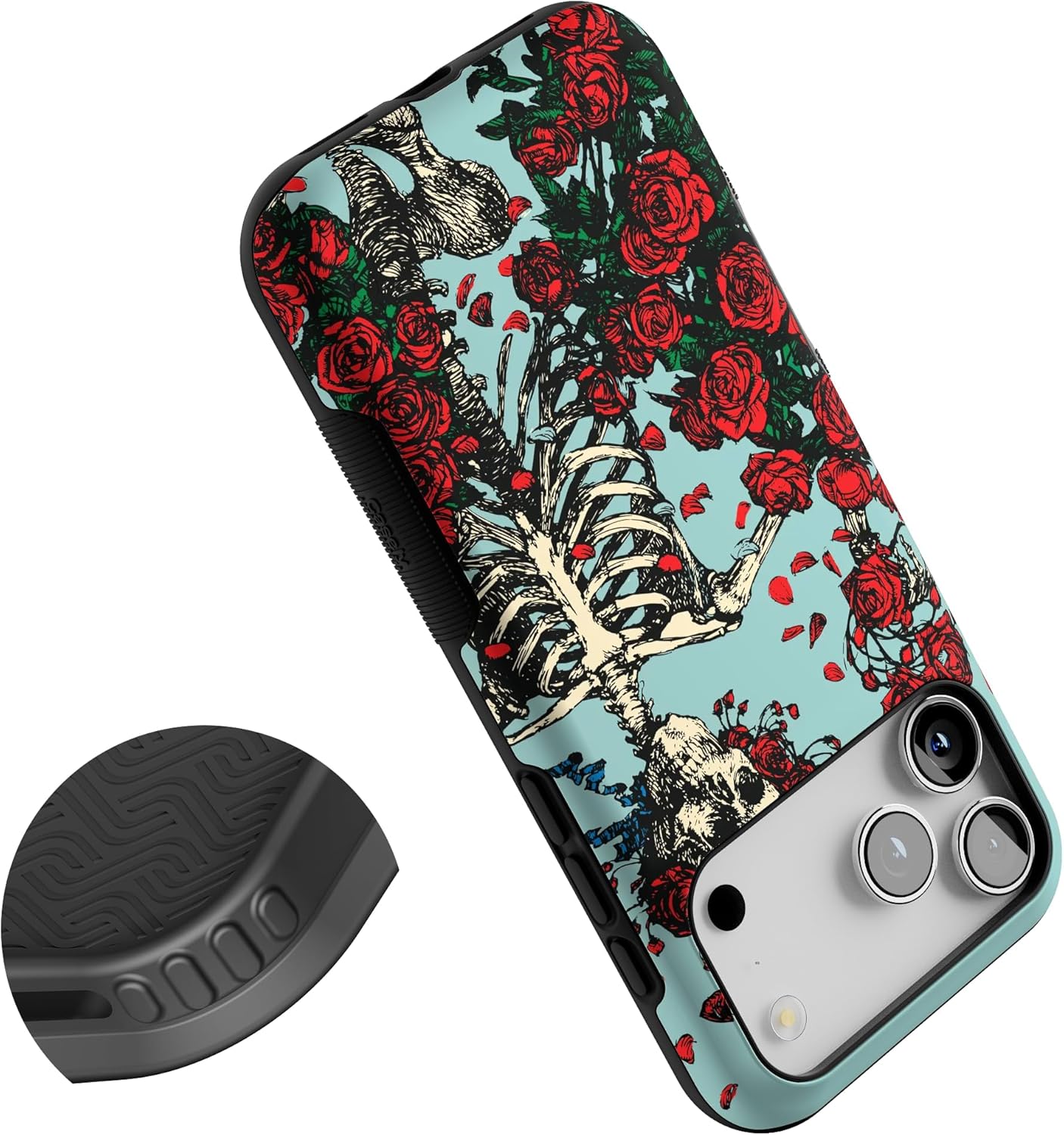 Casely iPhone 17 Pro Max Case | Forever Grateful | Grateful Dead Skeleton Floral | Bold Protective Design | Compatible with MagSafe