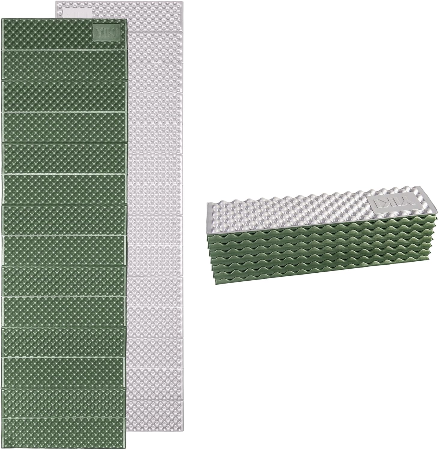 YIKI Upgraded Thickness Closed Cell Foam Sleeping Pad, 75.6"x22"x0.9", Ultralight Foldable Foam Camping Mat with Heat Reflective Layer, Waterproof Backpacking Pad for Hiking, Tent, Outdoor Use