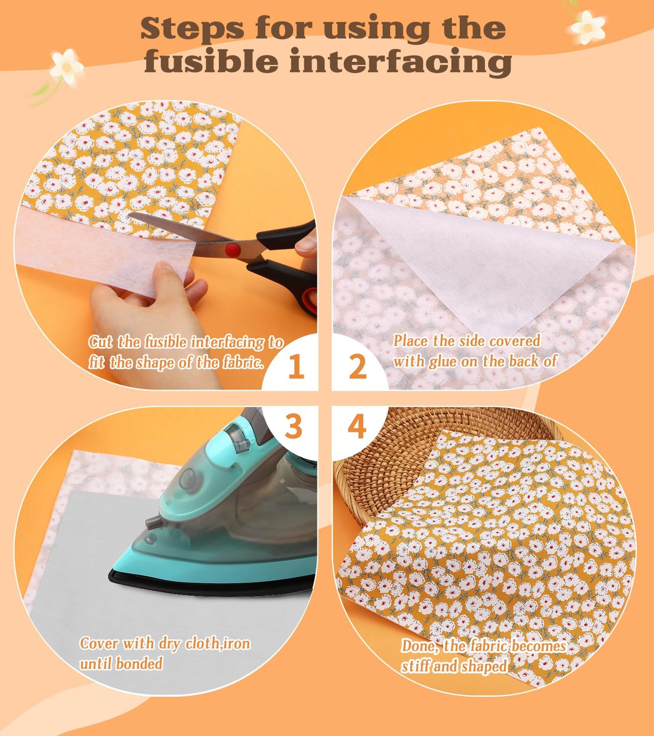 ZMAAGG Medium Weight Black Fusible Interfacing for Sewing, 11.6 X 30yd Iron-On Interfacing, Fusible Fabric for Sewing and DIY Crafts Supplies