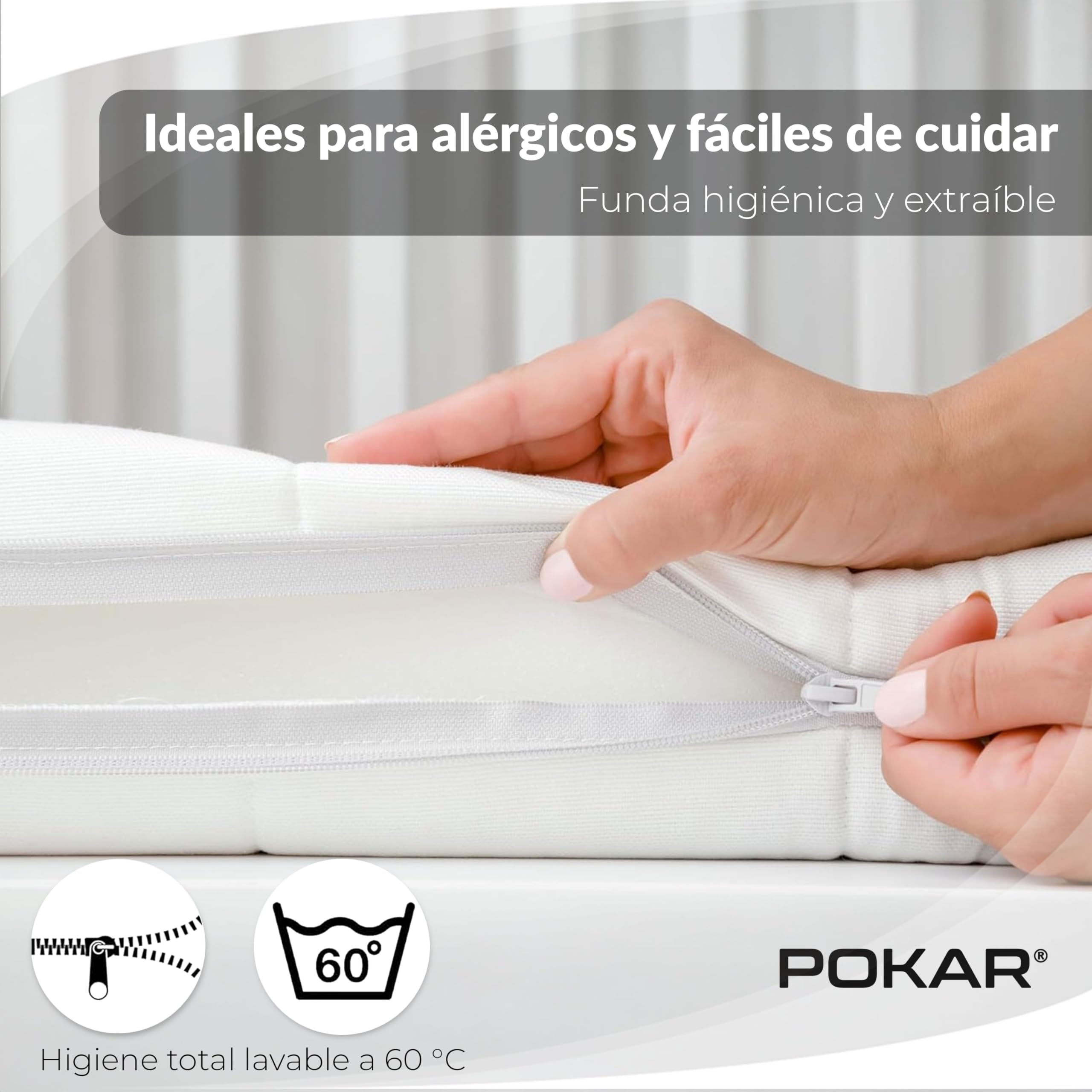 POKAR Protector de Colchón Acolchado Topper de la Cama Canape 130 x 190 cm