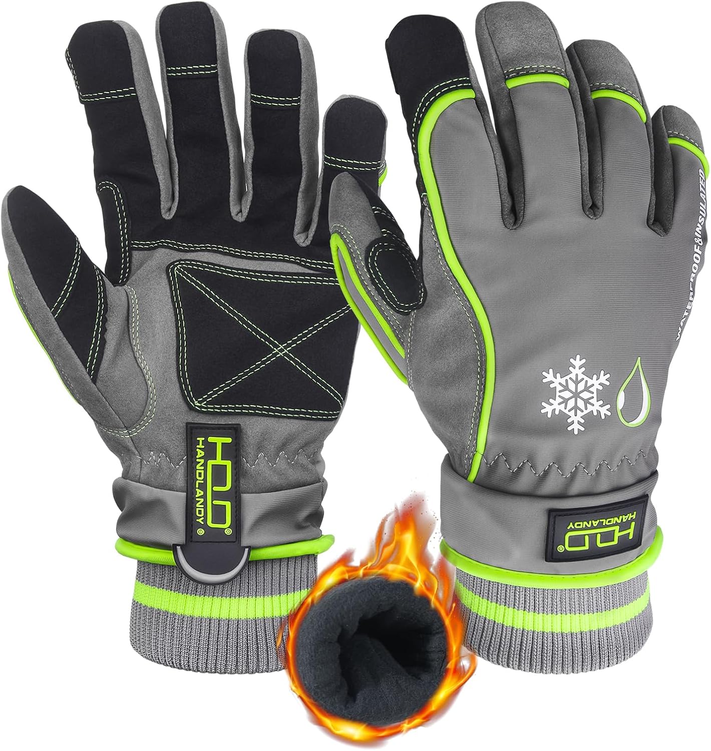 KONGOUARD Waterproof Winter Work Gloves for Men Women, 3M Thinsulate Thermal Ski Touch Screen Warm Freezer Gloves