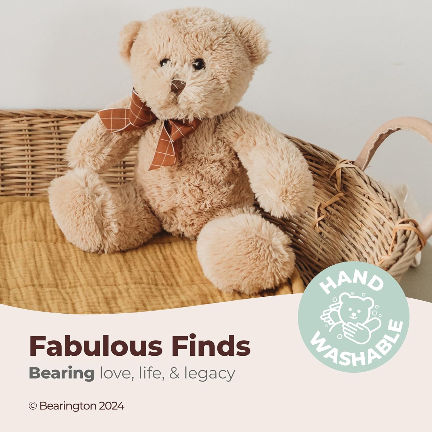 Bearington Lil' Bensen Stuffed Teddy Bear for Babies - 10" Soft Stuffed Bears Plush Toy with Classic Design - Adorable Cuddly Brown Bear Gift for Baby Showers, Boys, Girls, and Animal Lovers - Image 3