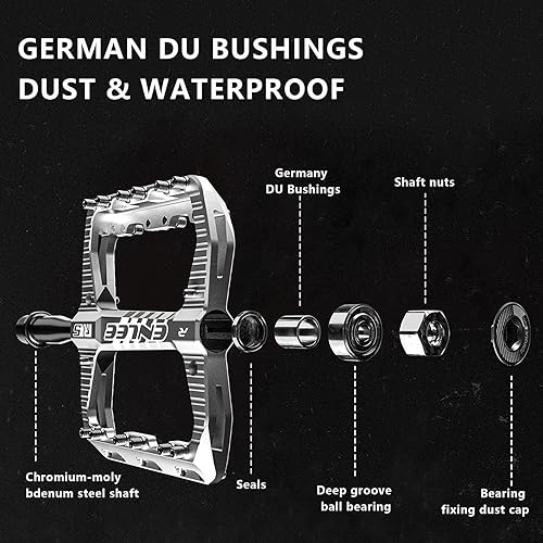 Miniatura 4 de ENLEE Pedal de bicicleta de aleación de aluminio 916, antideslizante ultraligero MTB Mountain Bike Pedal sellado 2 rodamientos pedales accesorios de