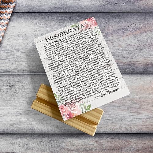 Miniatura 5 de Desiderata Poem - Placa rústica para decoración de escritorio, con soporte de madera, cita motivacional, letrero decorativo de madera para