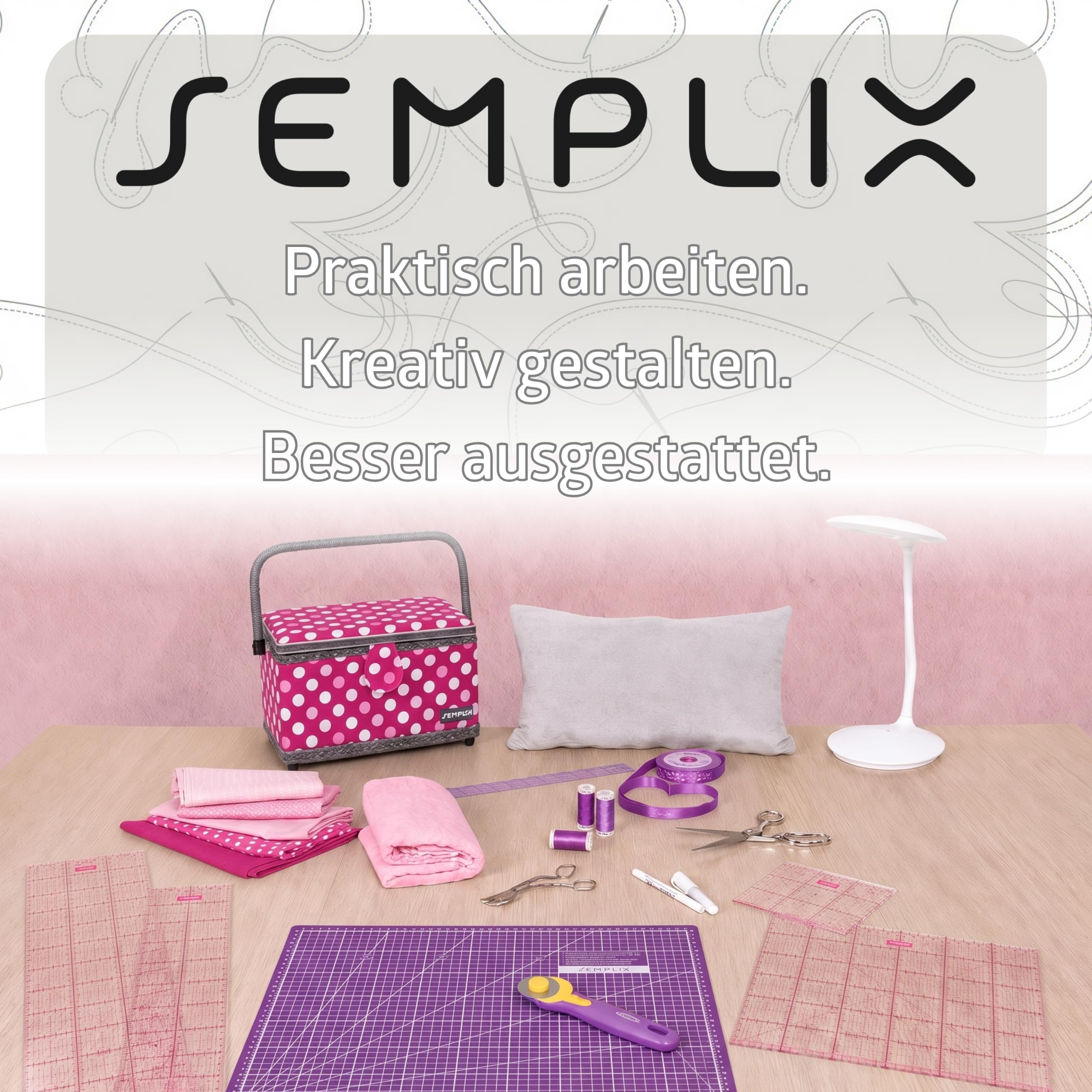 SEMPLIX Selbstheilende Schneidematte A0-A4 - Grün, Rosa, Grau, Türkis, Lila - Ideal fürs Basteln, Nähen & Patchworken - Beidseitig Bedruckt - Vorderseite cm Rückseite inch Bemaßung (‎Pink-Lila, A0)