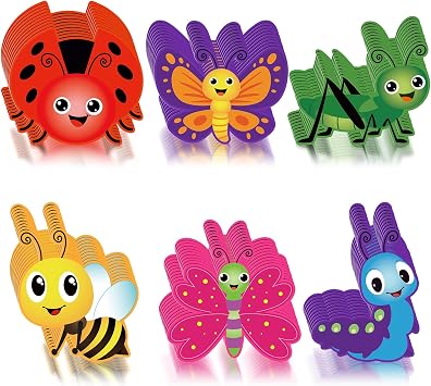 Junkin 60 Pcs Summer Theme Bugs Cutouts Classroom Bulletin Board Decorations Insect Accents Card Butterfly Caterpillar Bee Ladybug Grasshopper Cutouts for Summer Classroom Wall Chalkboard Home Decor