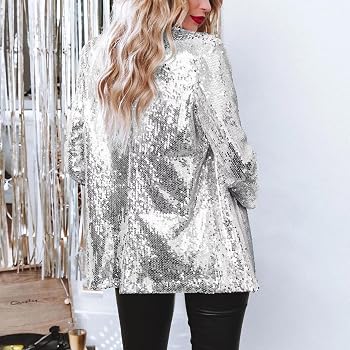 Blazer Con Lentejuelas Para Mujer - Chaqueta Brillante Para Fiestas, Otoño Y Looks De Noche