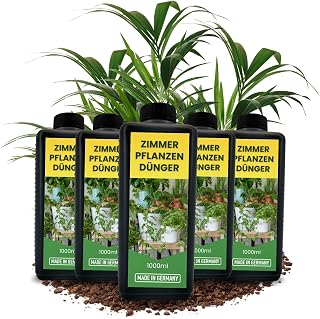 TronicXL Fertilizante líquido para plantas de interior, 5 L, fabricado en Alemania, universal, 5000 ml, 5 x 1 litro, abono para plantas de interior, abono para plantas verdes, crecimiento de hojas y