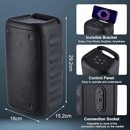 Miniatura 5 de Altavoz Bluetooth portátil, máquina de karaoke para adultos y niños, con luces fuertes y grandes, sistema de altavoces DjPA recargable con tarjeta