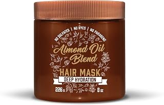 Intense Hydration Almond Oil Blend Hydrating Hair Mask Treatment with Avocado Oil and Oat to Repair Dry Damaged Hair, Safe for Color-Treated Hair, Sulfate, Paraben and Dye-Free, 8 Fl Oz