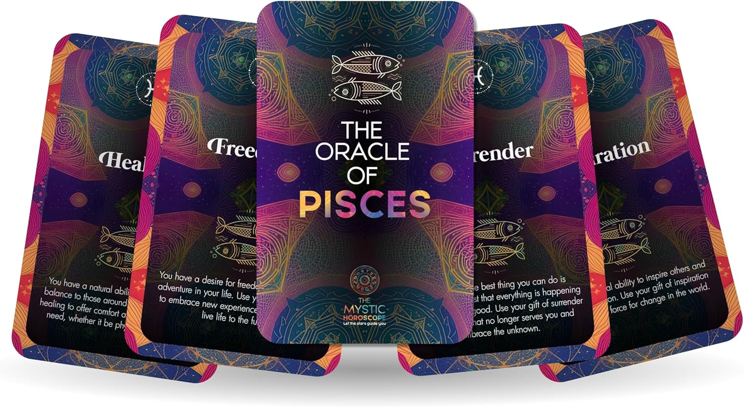 Ibiza Tarot The Oracle of Pisces - The Mystic Horoscope Oracle Cards | Fortune Telling Oracle Cards Deck for Beginners | Authentic Experience - Set of 22 Cards