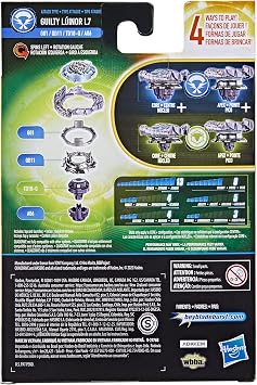 Beyblade Burst QuadDrive Guilty Lúinor L7 Spinning Top Starter Pack - Attack/Defense Type Battling Game with Launcher Toy for Children
