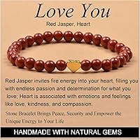 Vista 415 de MASSIVE BEADS Pulsera elástica de yoga hecha a mano con piedra natural, cristal curativo, energía, regalos para adultos unisex de 0.157 in, 0.236