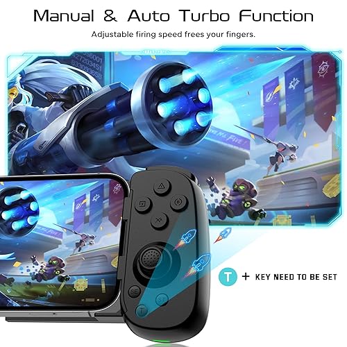 Miniatura 5 de Wireless Phone Controller for iPhone/Android, Mobile Game Controller with Hall Joystick Suitable for Xbox Cloud Gaming, PS Remote Play, Steam Link